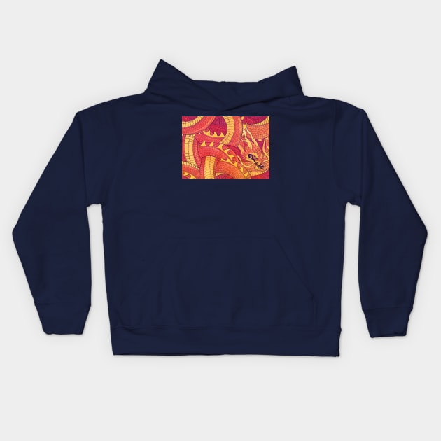 Coiled Dragon Kids Hoodie by Lolliegag